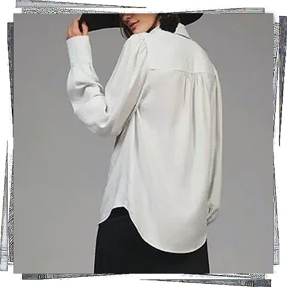 NWOT: Light Turquoise Pintuck Buttondown Shirt (S) by Bella Dahl - Picture 3 of 6